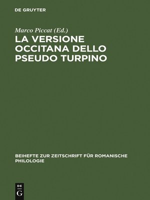 cover image of La versione occitana dello Pseudo Turpino